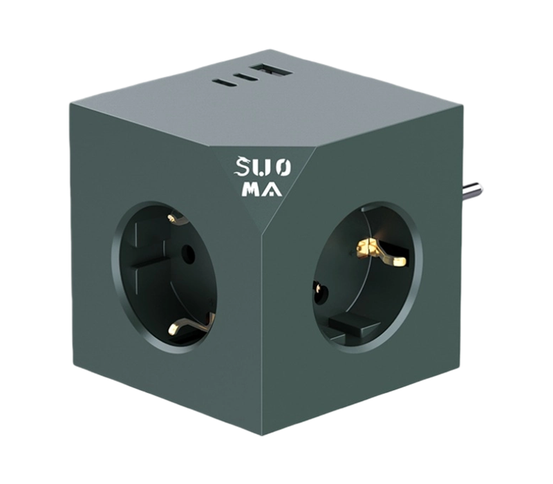 Stráice Cumhachta Ciúb Breiseán E24 Le 3 Asraon de Stíl Eorpach, 1 Chalafort USB-A, Agus 2 Chalafort USB-C
